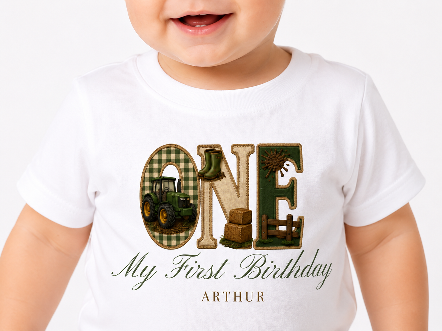 Tractor Birthday Theme T shirt, My First Birthday