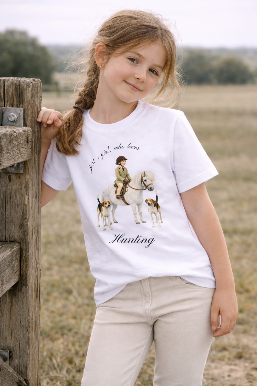 Just a little girl or boy, who loves Hunting T Shirt
