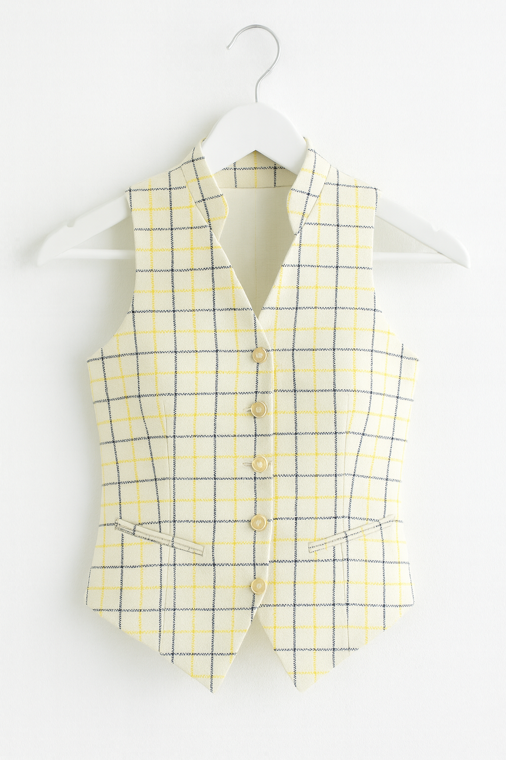 Wool Vintage Style Waistcoat - Check