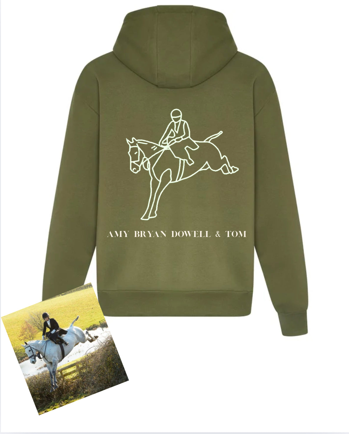 Pet Photo Outline Hoodie - Adults + Name