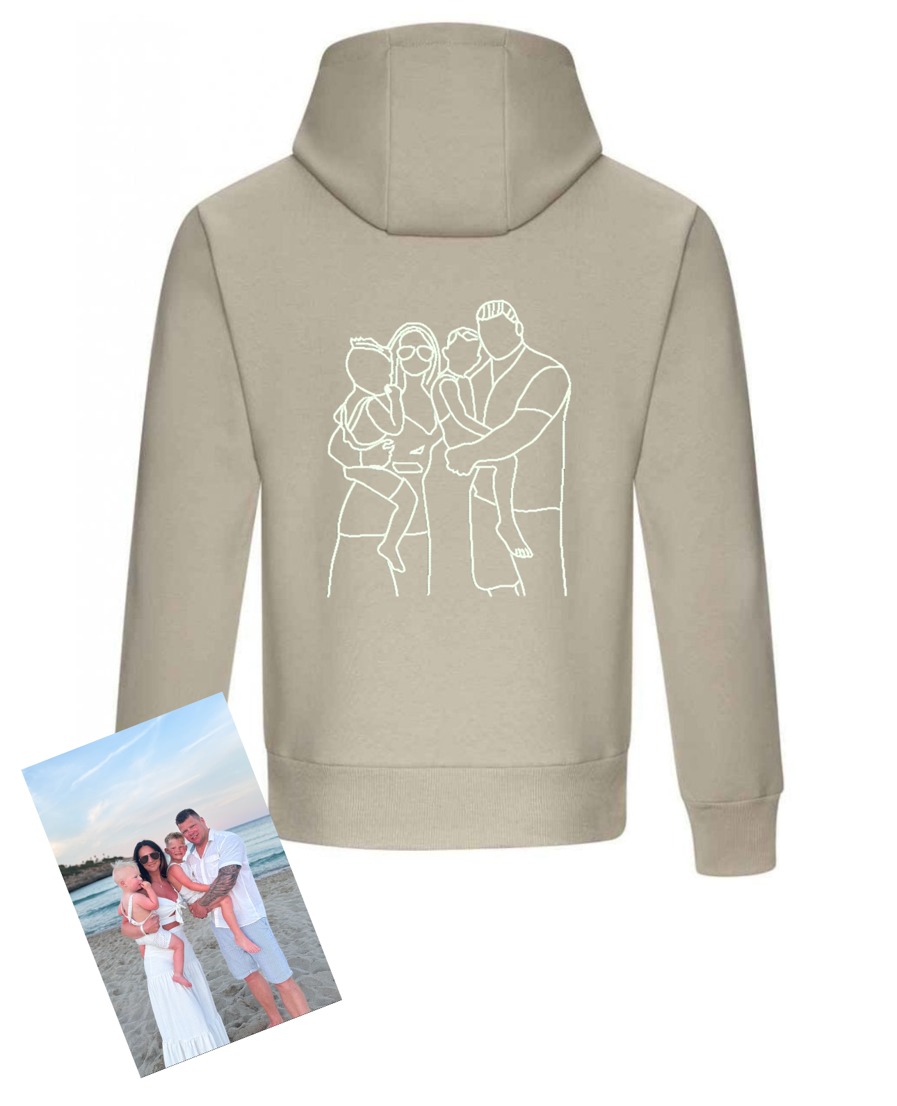 Family Photo Outline Hoodie - Adults