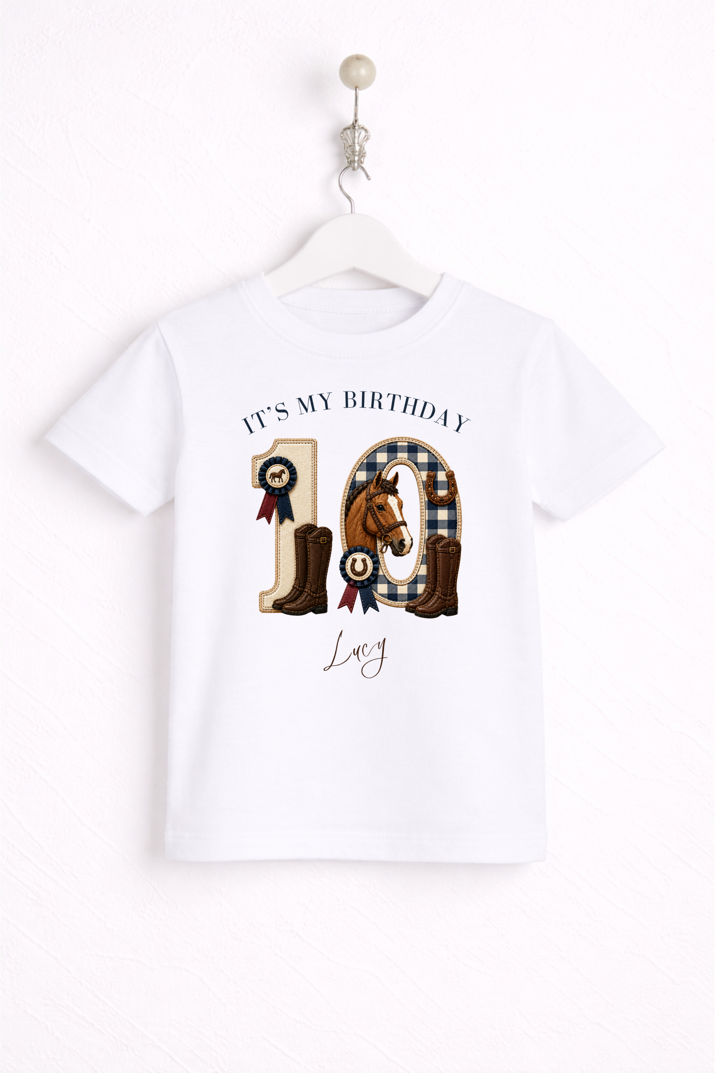 Equestrian Birthday Theme T Shirt, Single Number