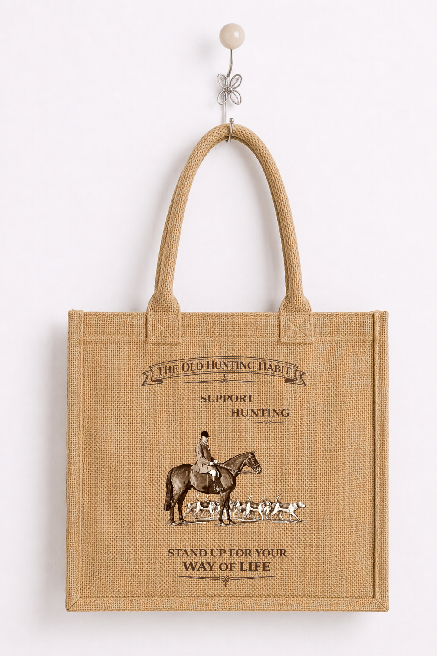 Support Hunting Hessian Shopper - Horse & Hounds