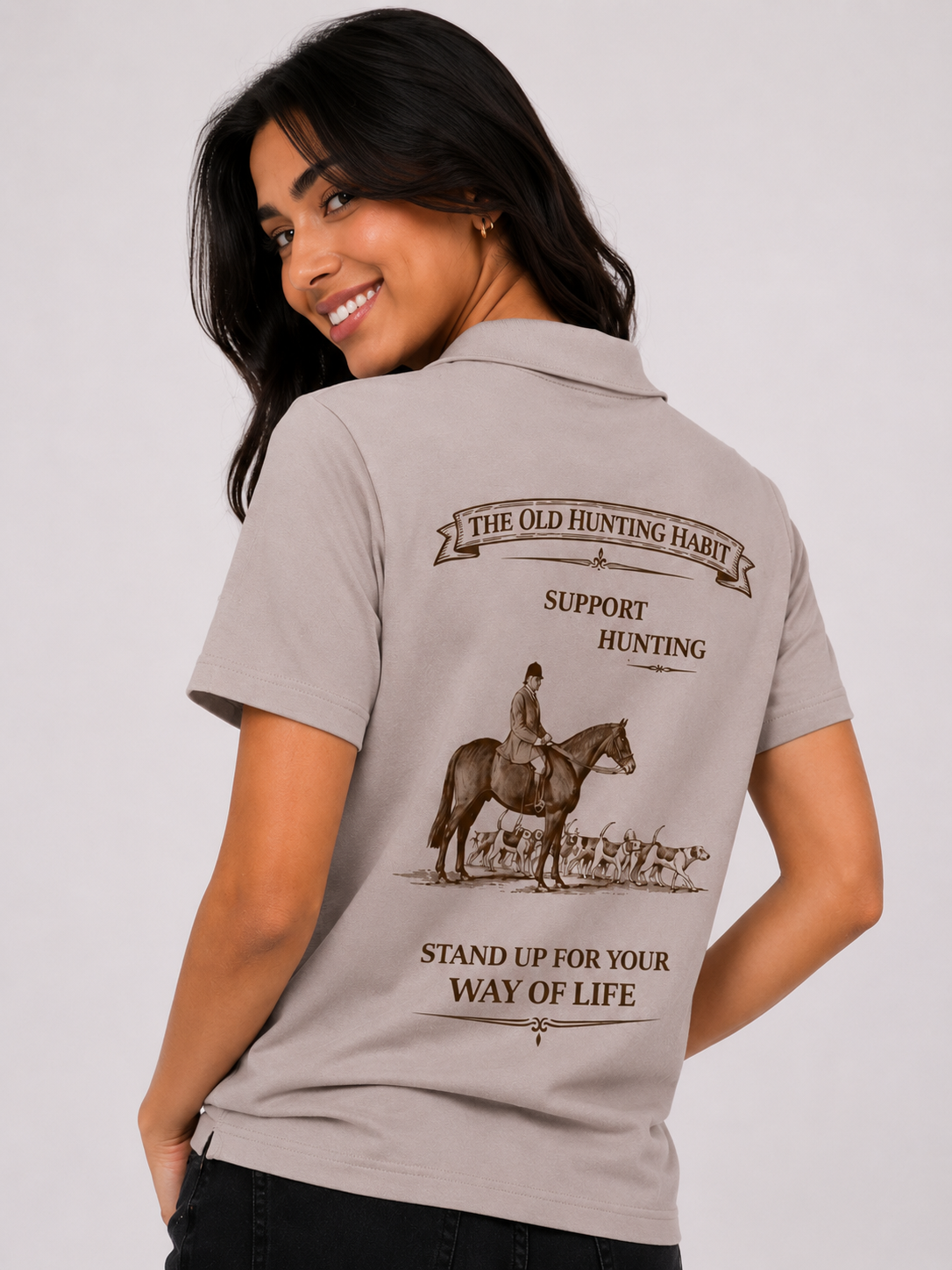 Support Hunting Polo Shirt -Horse & Hounds