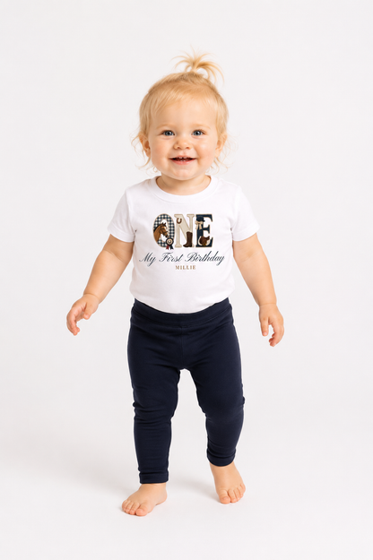 Equestrian Birthday Theme T shirt, My First Birthday