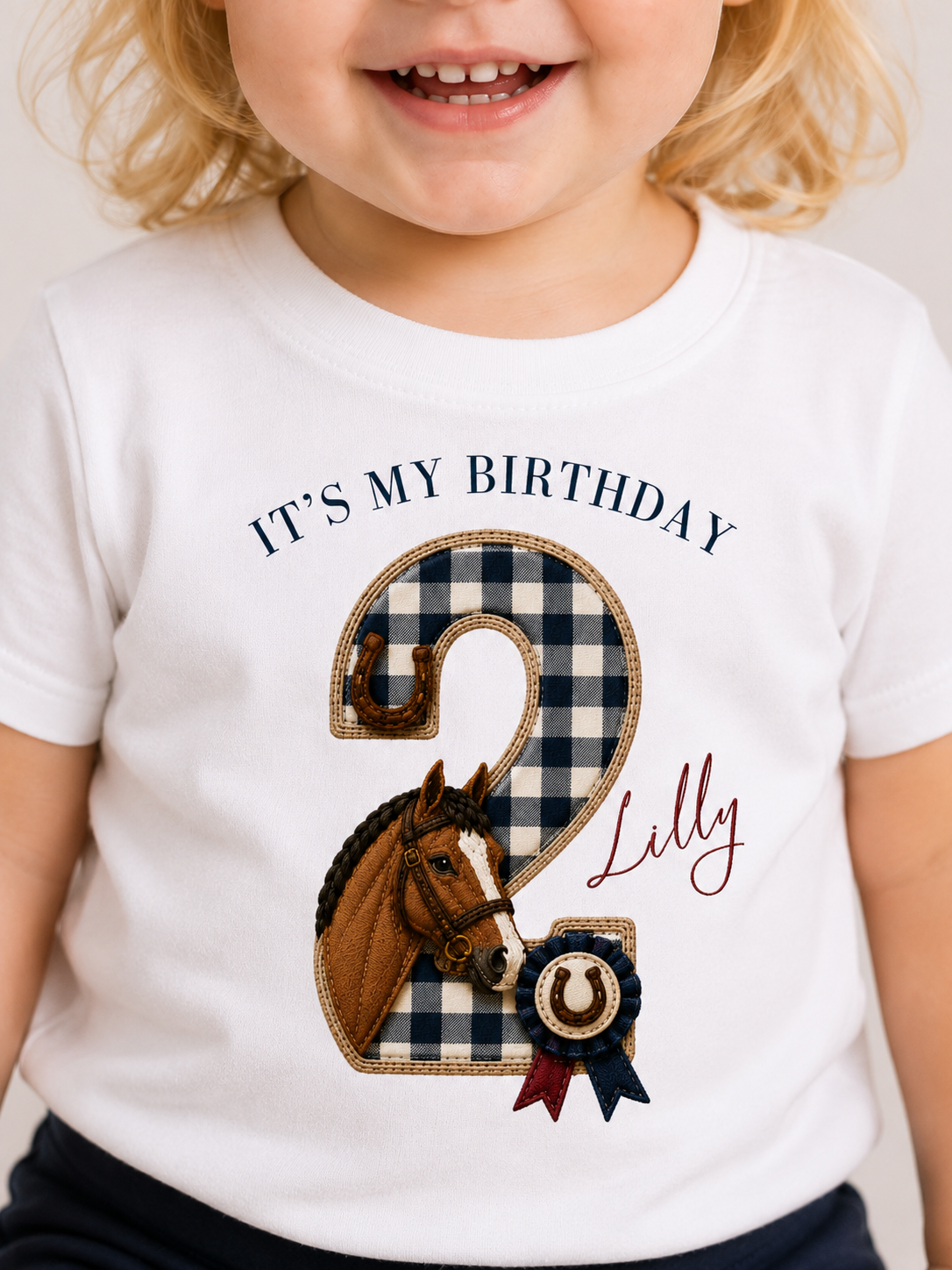 Equestrian Birthday Theme T Shirt, Single Number