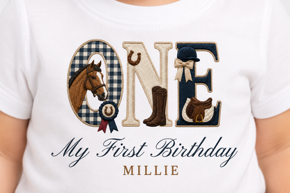 Equestrian Birthday Theme T shirt, My First Birthday