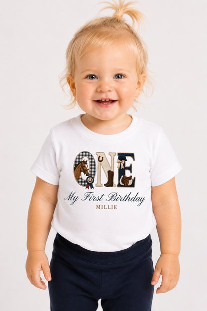 Equestrian Birthday Theme T shirt, My First Birthday