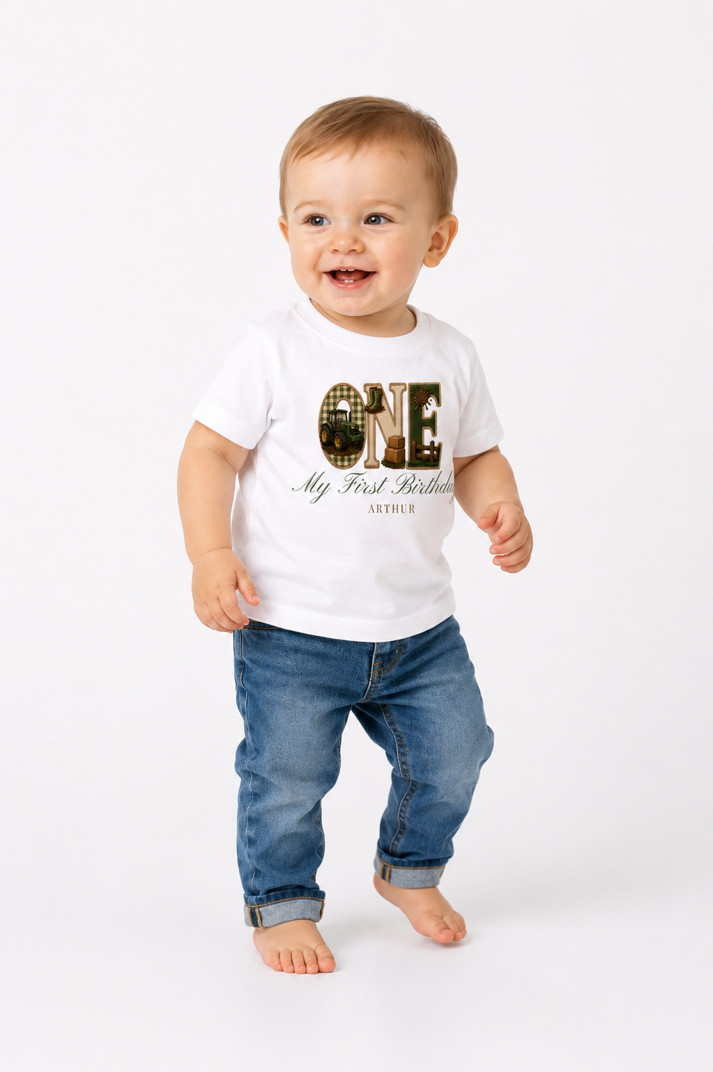 Tractor Birthday Theme T shirt, My First Birthday