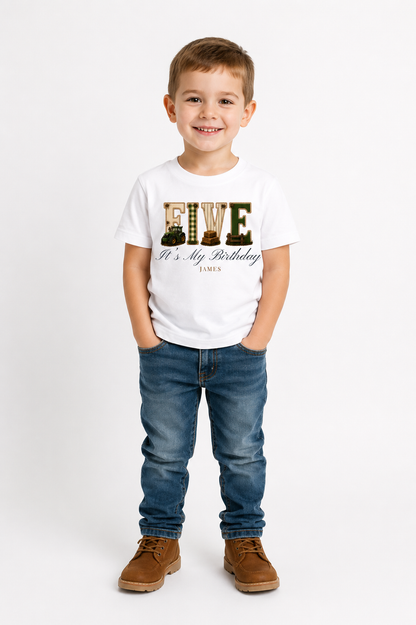 Tractor Birthday Theme T Shirt, Wording Number