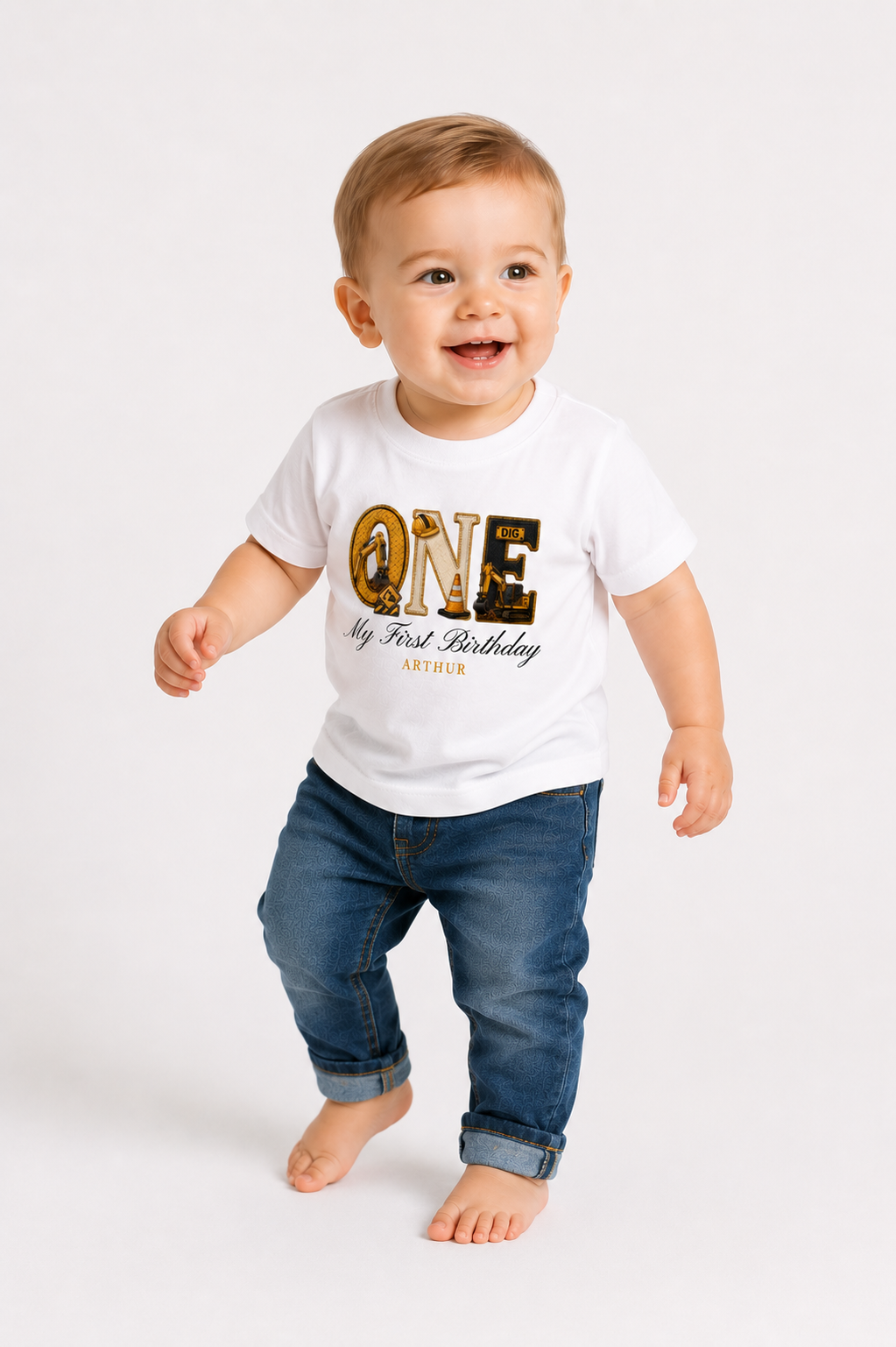 Digger Birthday Theme T shirt, My First Birthday