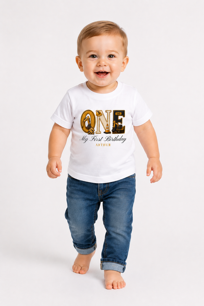 Digger Birthday Theme T shirt, My First Birthday