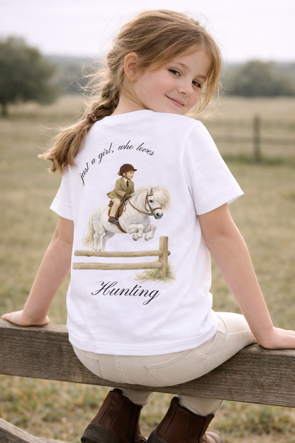 Just a little girl or boy, who loves Hunting T Shirt
