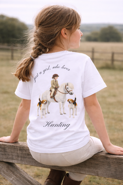 Just a little girl or boy, who loves Hunting T Shirt