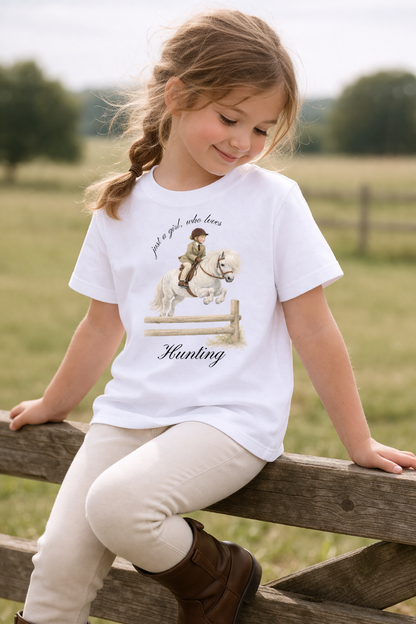 Just a little girl or boy, who loves Hunting T Shirt