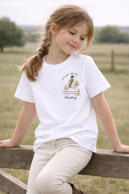 Just a little girl or boy, who loves Hunting T Shirt