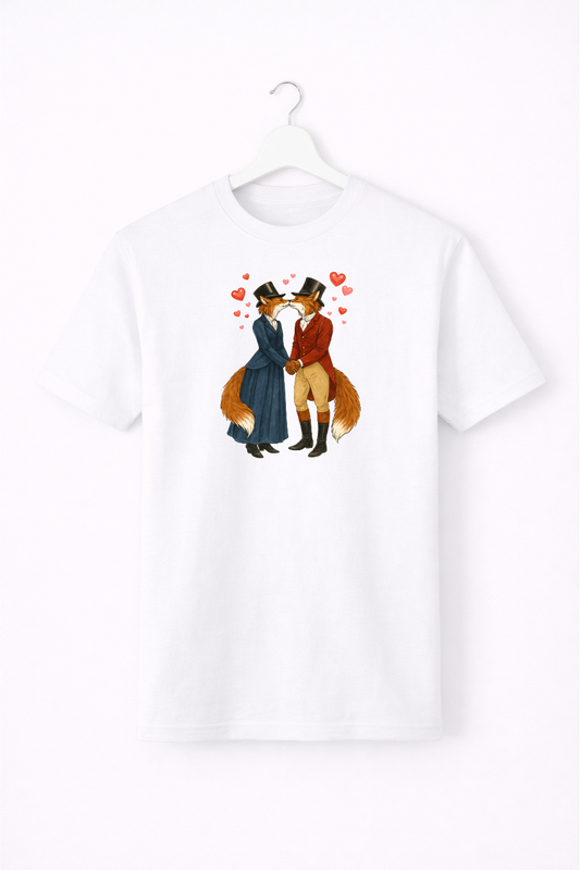 Limited Edition Valentine's Kissing Foxes T Shirt