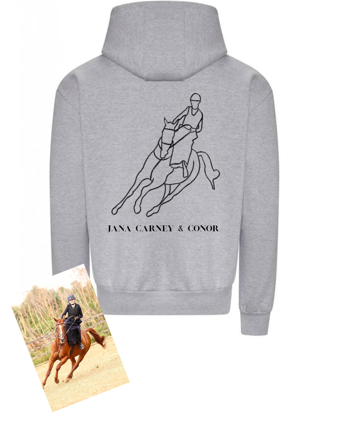 Pet Photo Outline Hoodie - Childs + Name