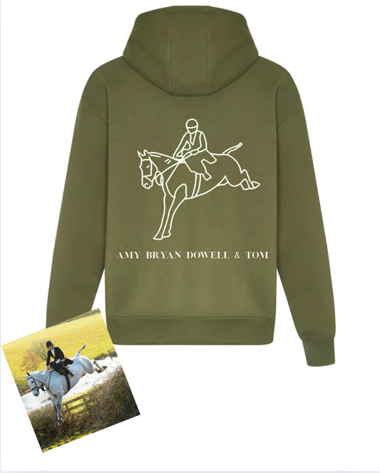 Pet Photo Outline Hoodie - Adults + Name