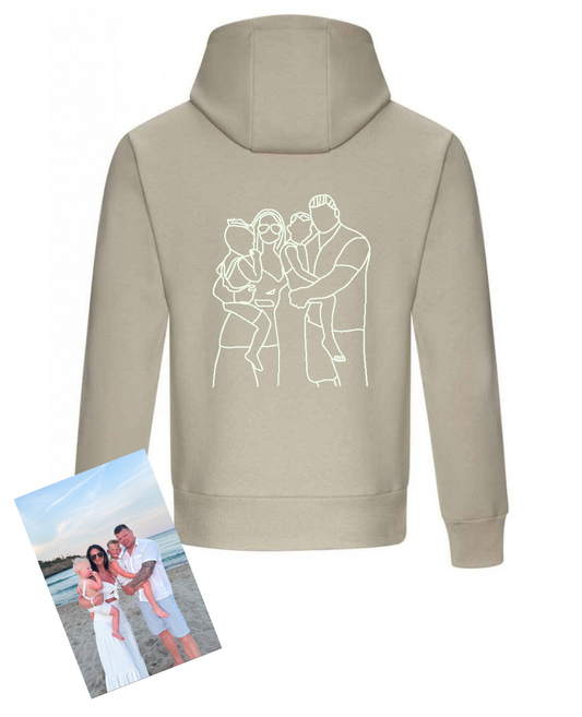 Family Photo Outline Hoodie - Adults