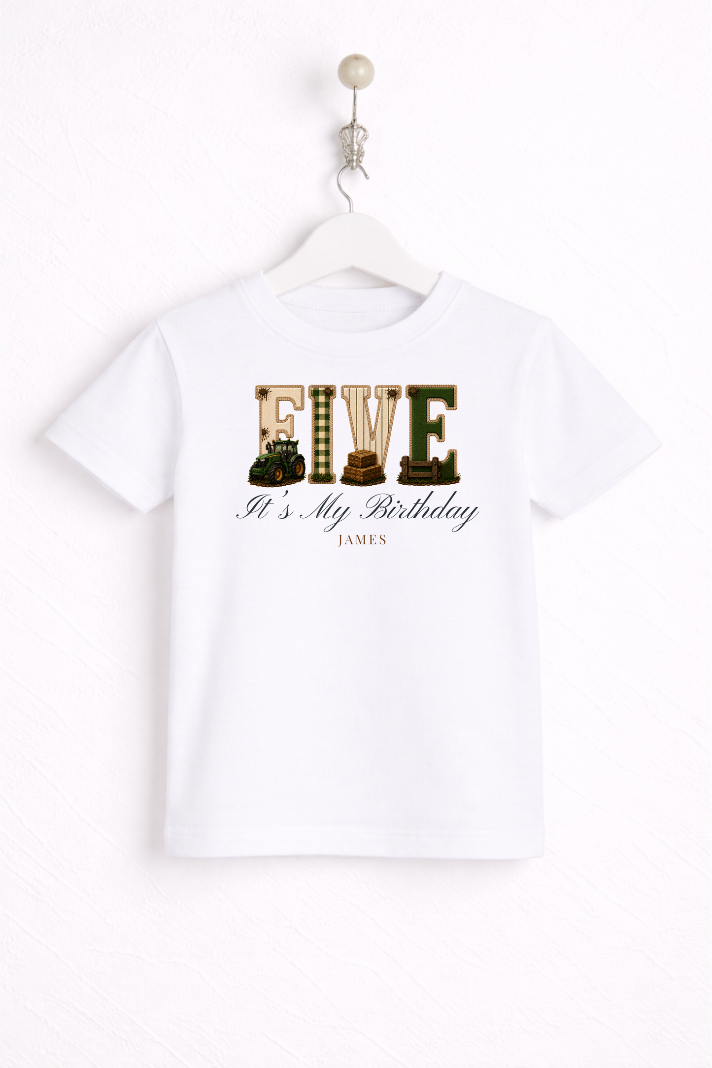 Tractor Birthday Theme T Shirt, Wording Number