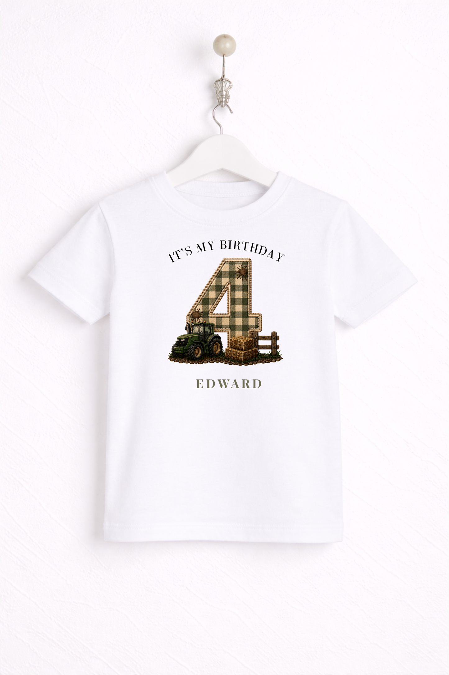 Tractor Birthday Theme T Shirt, Single Number