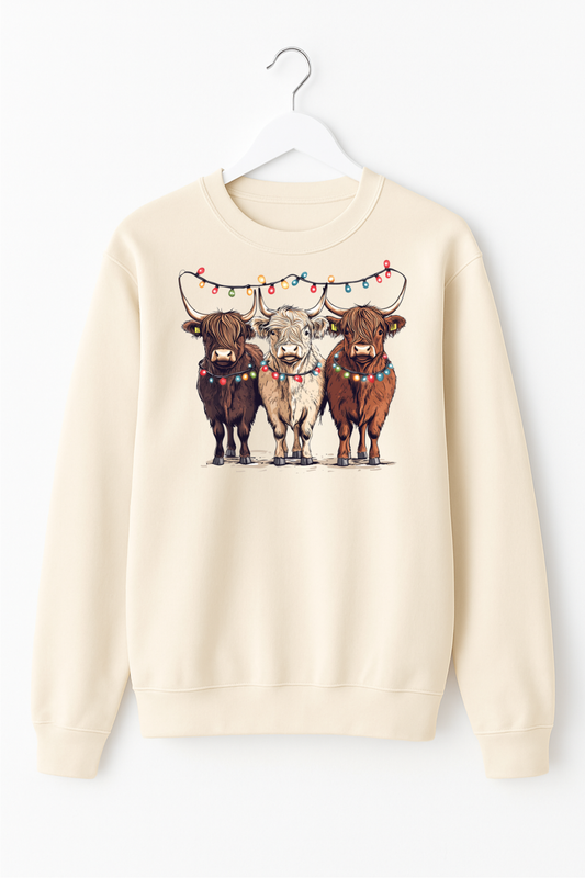 Limited Edition Festive Highland Cow's Sweatshirt