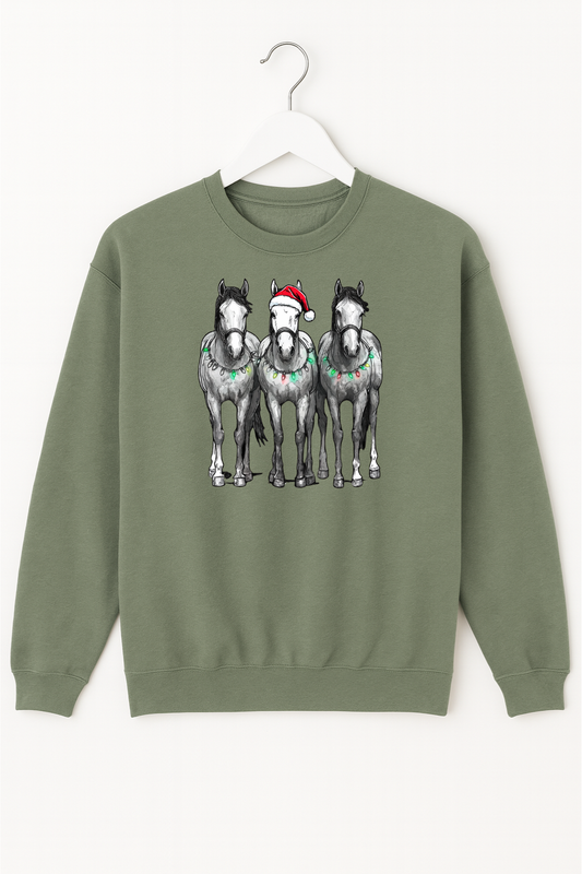 Limited Edition Festive Grey Horse's Sweatshirt