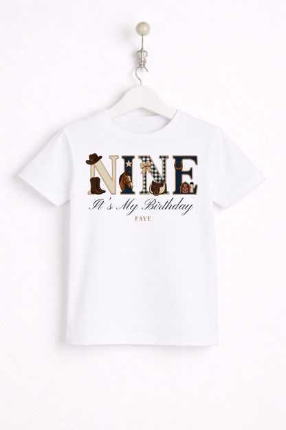 Equestrian Birthday Theme T Shirt, Wording Number