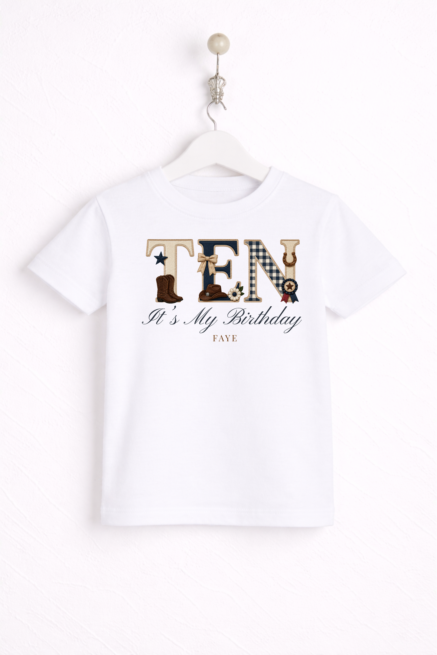 Equestrian Birthday Theme T Shirt, Wording Number