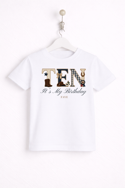 Equestrian Birthday Theme T Shirt, Wording Number