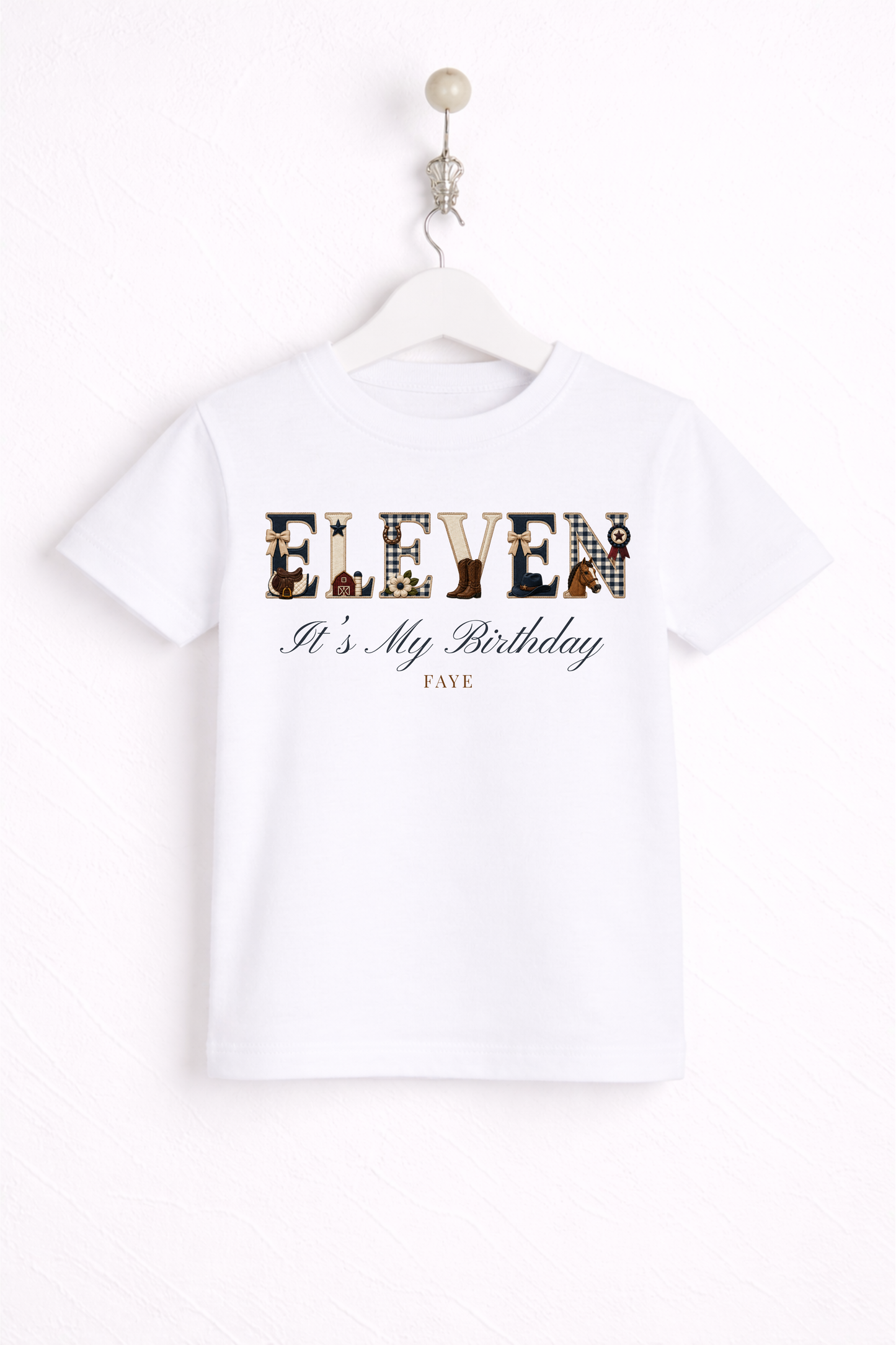 Equestrian Birthday Theme T Shirt, Wording Number