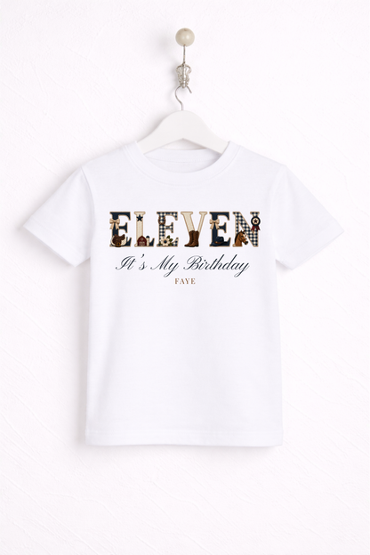 Equestrian Birthday Theme T Shirt, Wording Number