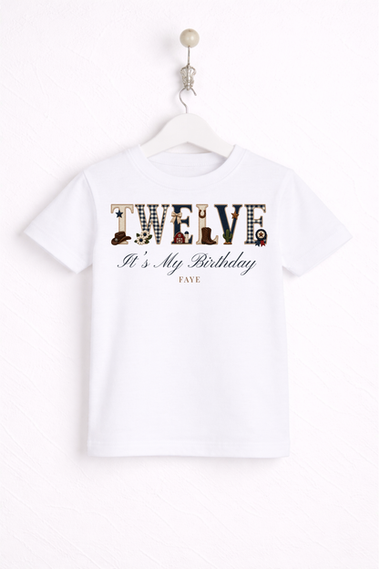 Equestrian Birthday Theme T Shirt, Wording Number