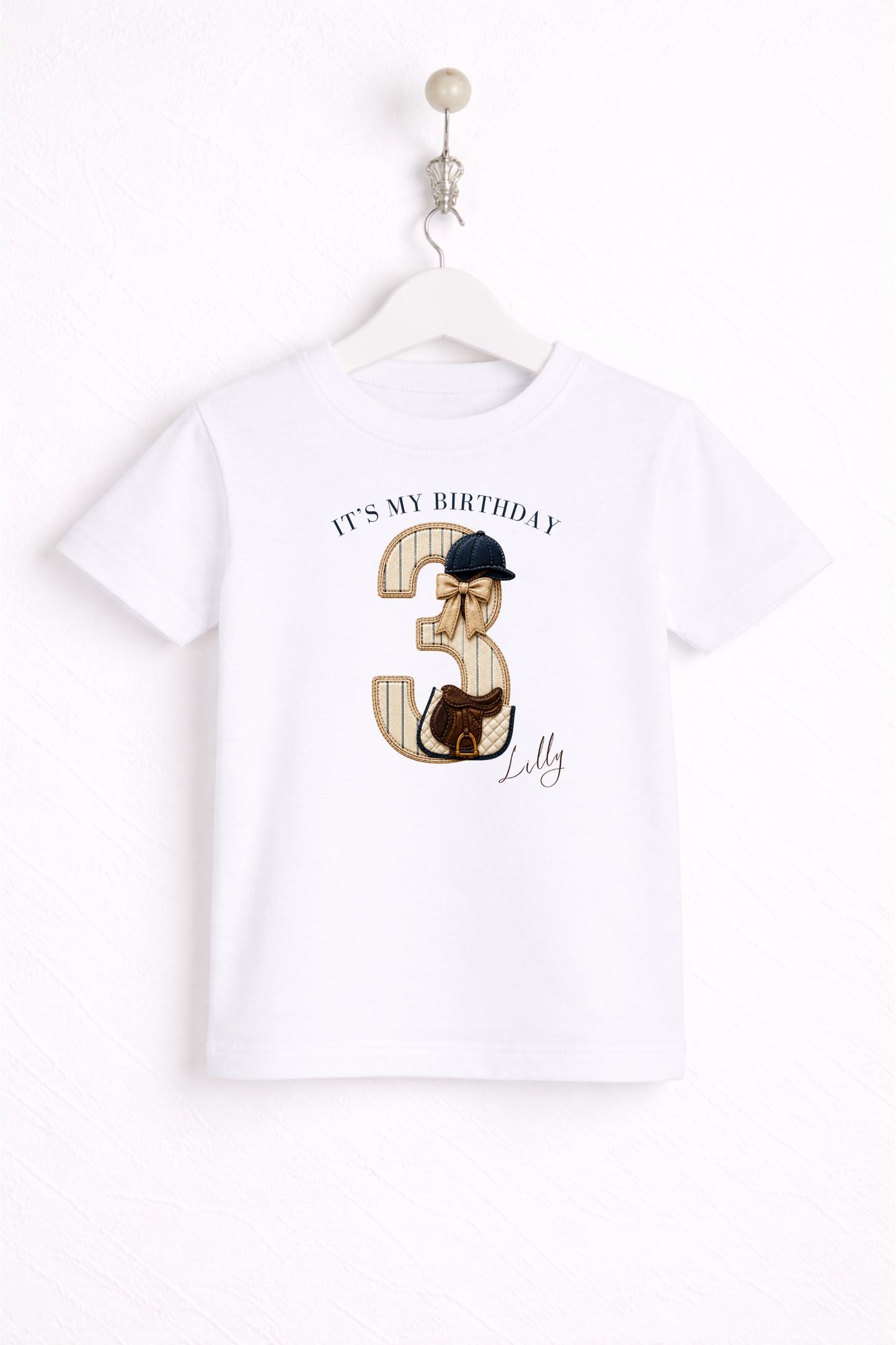 Equestrian Birthday Theme T Shirt, Single Number