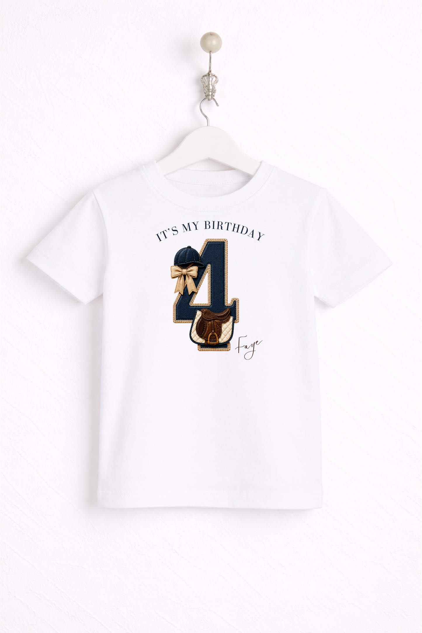 Equestrian Birthday Theme T Shirt, Single Number