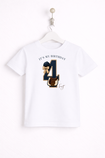 Equestrian Birthday Theme T Shirt, Single Number