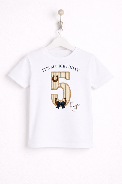 Equestrian Birthday Theme T Shirt, Single Number