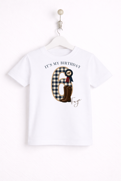 Equestrian Birthday Theme T Shirt, Single Number