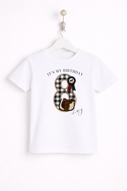 Equestrian Birthday Theme T Shirt, Single Number