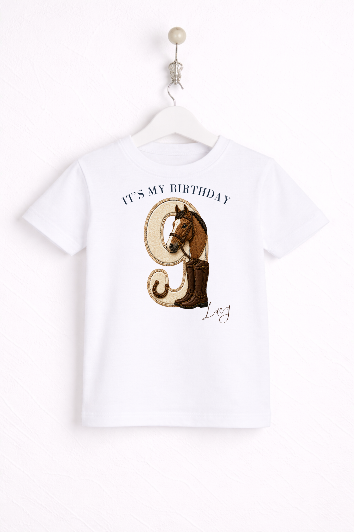 Equestrian Birthday Theme T Shirt, Single Number