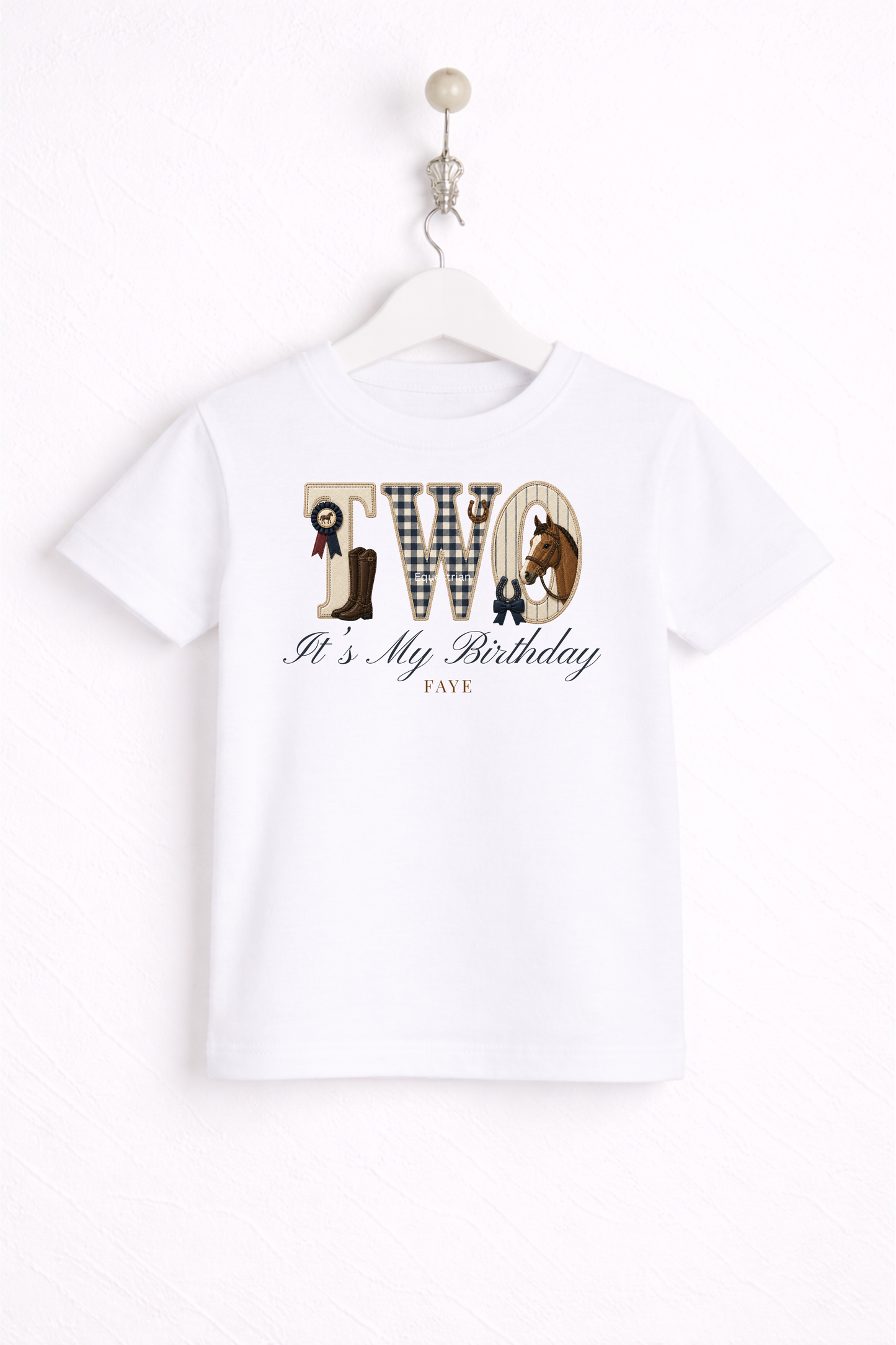 Equestrian Birthday Theme T Shirt, Wording Number