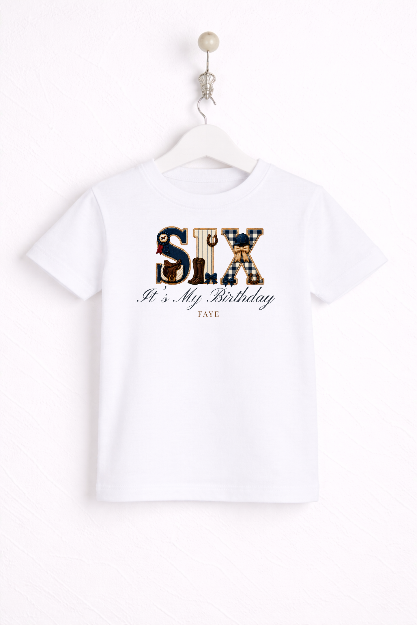 Equestrian Birthday Theme T Shirt, Wording Number