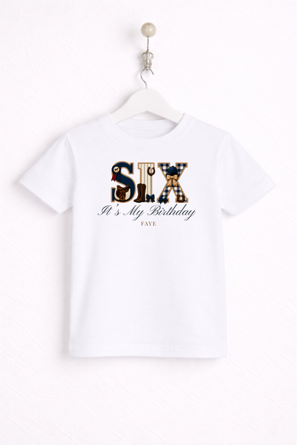 Equestrian Birthday Theme T Shirt, Wording Number