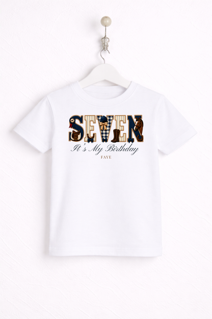 Equestrian Birthday Theme T Shirt, Wording Number