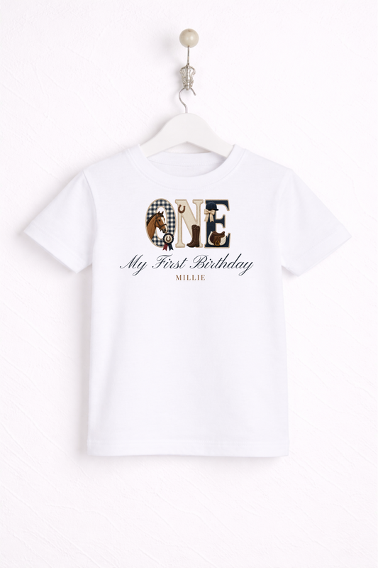 Equestrian Birthday Theme T shirt, My First Birthday