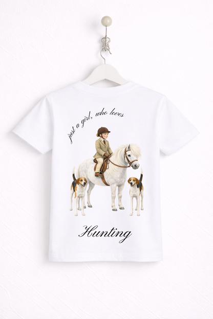 Just a little girl or boy, who loves Hunting T Shirt