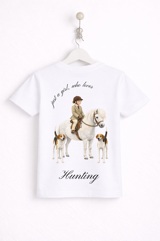 Just a little girl or boy, who loves Hunting T Shirt