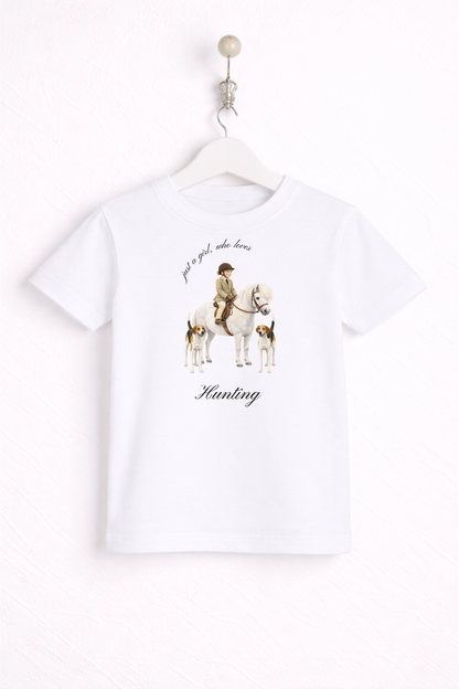 Just a little girl or boy, who loves Hunting T Shirt
