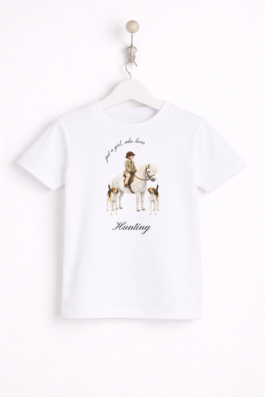 Just a little girl or boy, who loves Hunting T Shirt